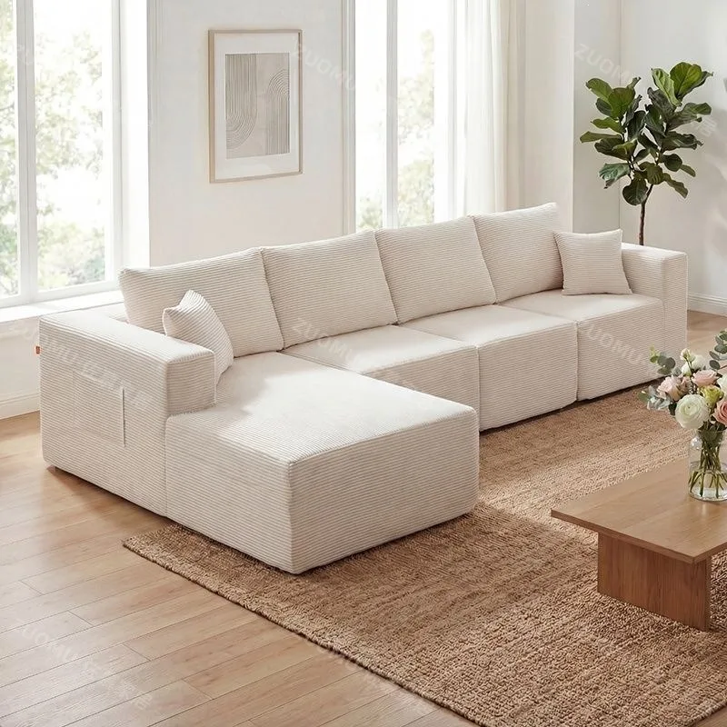 Sofa corduroy compressed memory sponge sofa Internet celebrity apartment sofa