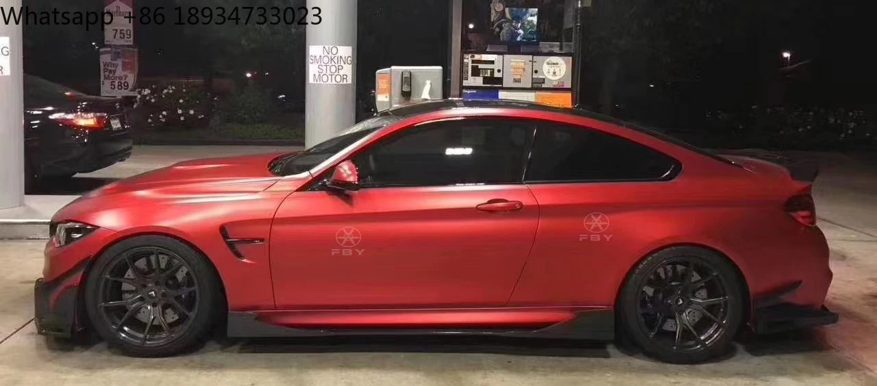 عالية الجودة MAD نمط ألياف الكربون الجانب حافة مصد السيارة لسيارات BMW 3 سلسلة 4 سلسلة F30 F32 F33 F35 2012-2017 ألياف الكربون الجانب تنورة #3