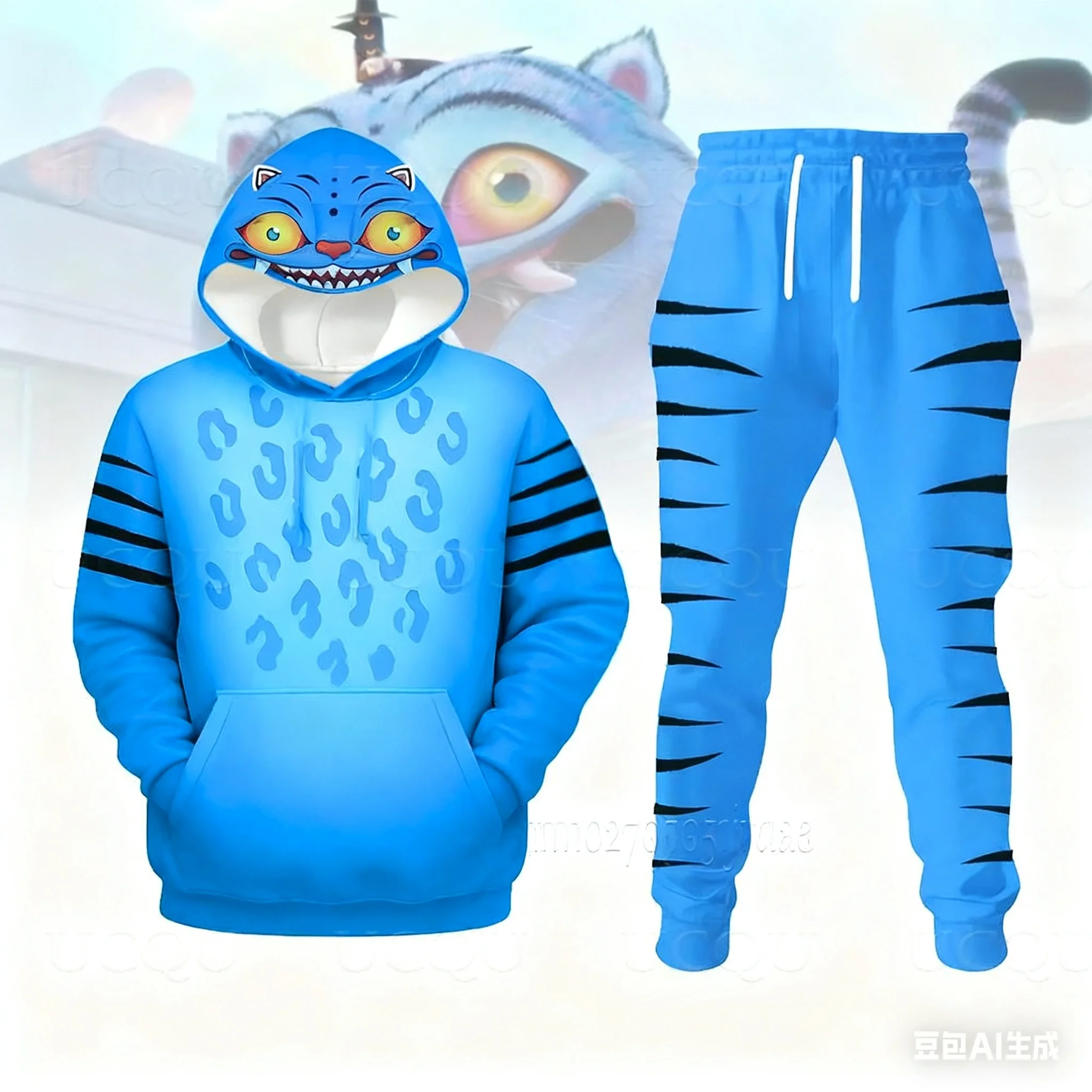 Осенне-зимний комплект с капюшоном для косплея, группа охот на тигре, ведьма, большой корейский стиль, американский уличный комплект, забавная женская одежда