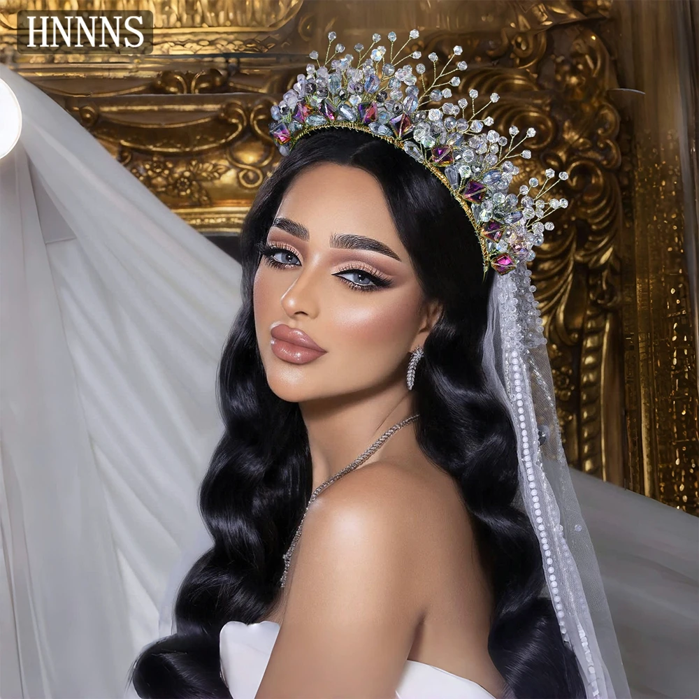 TOPQUEEN Gorgeous Bridal Wedding Crystal Crown Headband Accessories Handmade Women High-End Party Prom Dress Headpiece YXA314