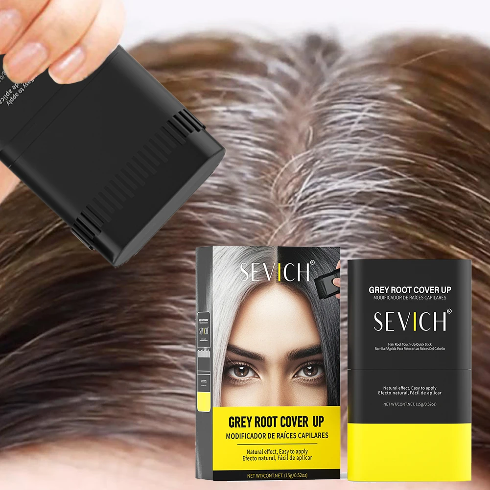 

2in1 Hair Dye Stick with Comb Temporary Hair Coloring Covered White Hairs Hairline Pen Washable Black Dye Styling Makeup Tools