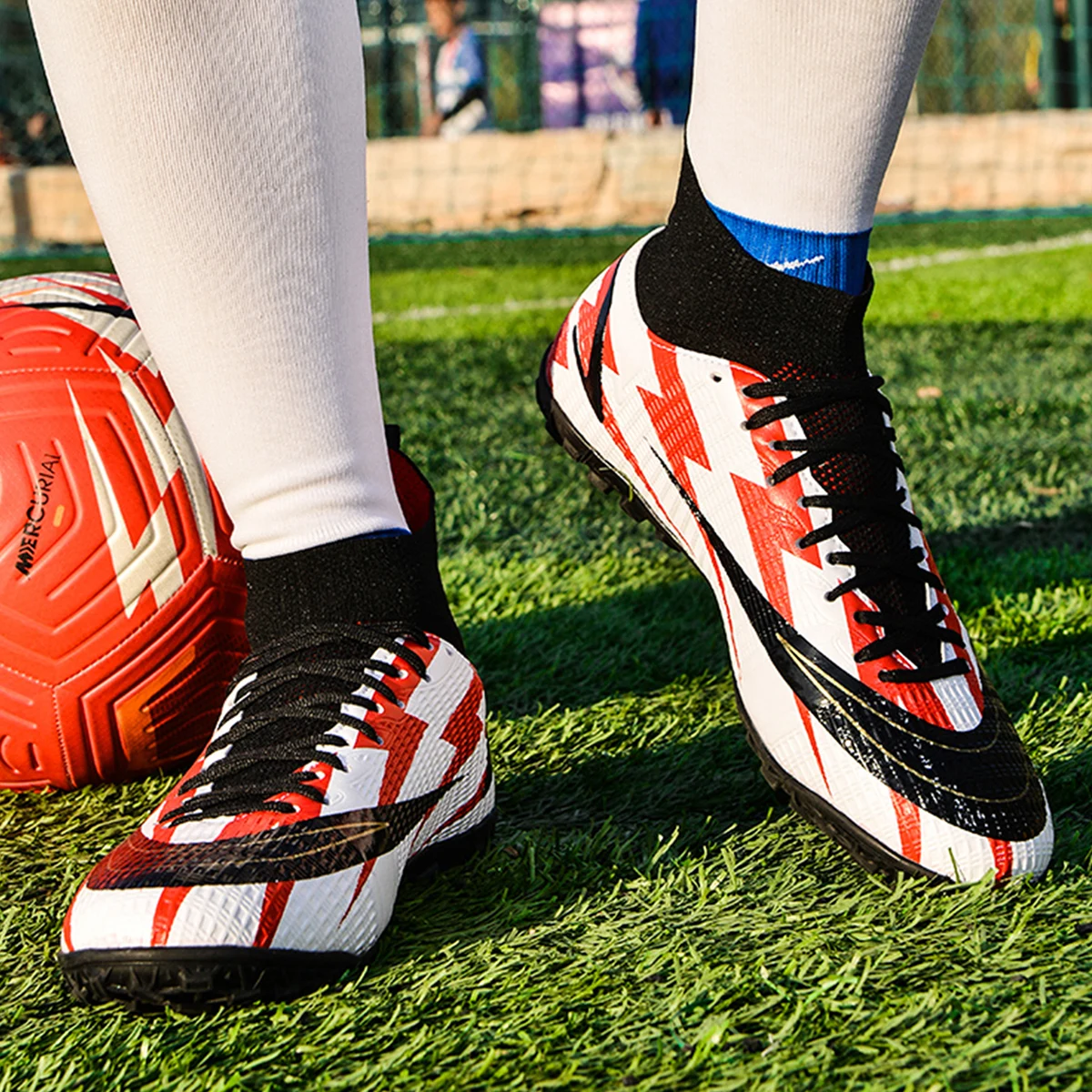 

Профессиональные высокие футбольные бутсы в стиле унисекс с опциями для длинных шпилек или коротких шпилек (TF и FG), футбольные бутсы