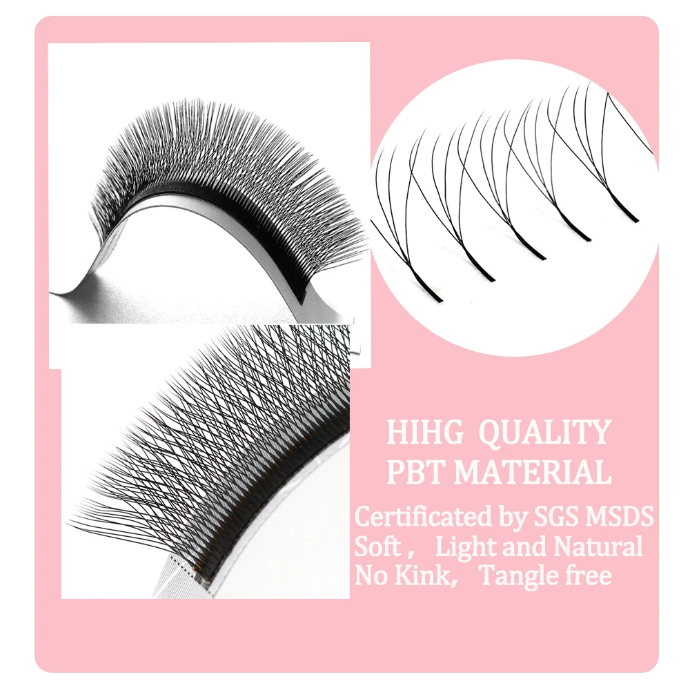 Domi 3D4D5D W Shape Premade Volume Fans Lashes Large Bundle Clover Bloom Natural Soft Dense Natural False Idividual Eyelashes