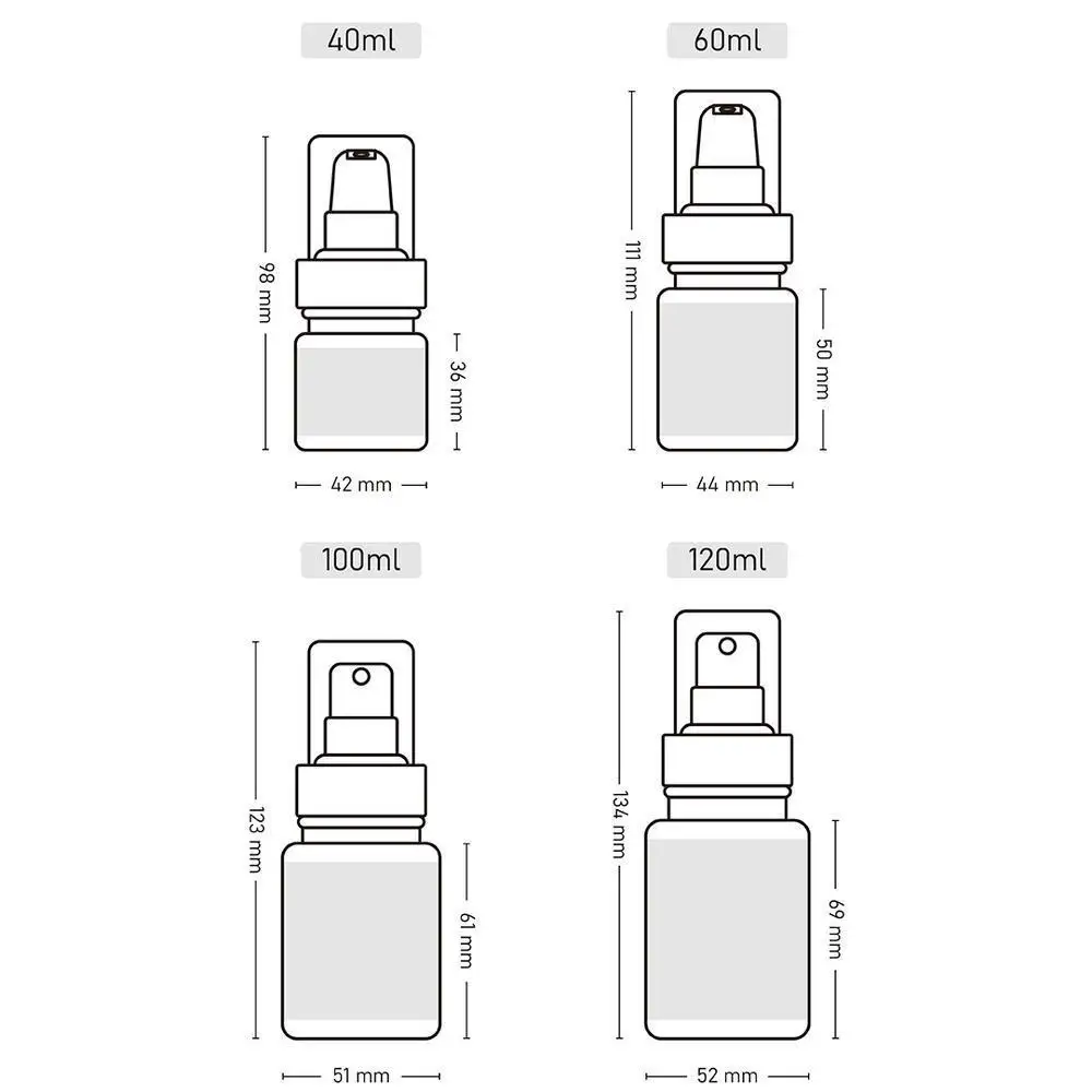 30/50g Face Cream Jar Pot 40/60/100/120ml Transparent Black Lotion Bottle Perfume Sprayer Travel Sunscreen Cosmetics Sub Bottle