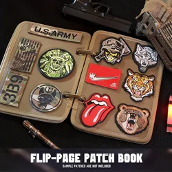 Patch Booklet Organizer, Flip-Page Patch Book Mini Display Patches Panel Board Include Removable Ring Binders