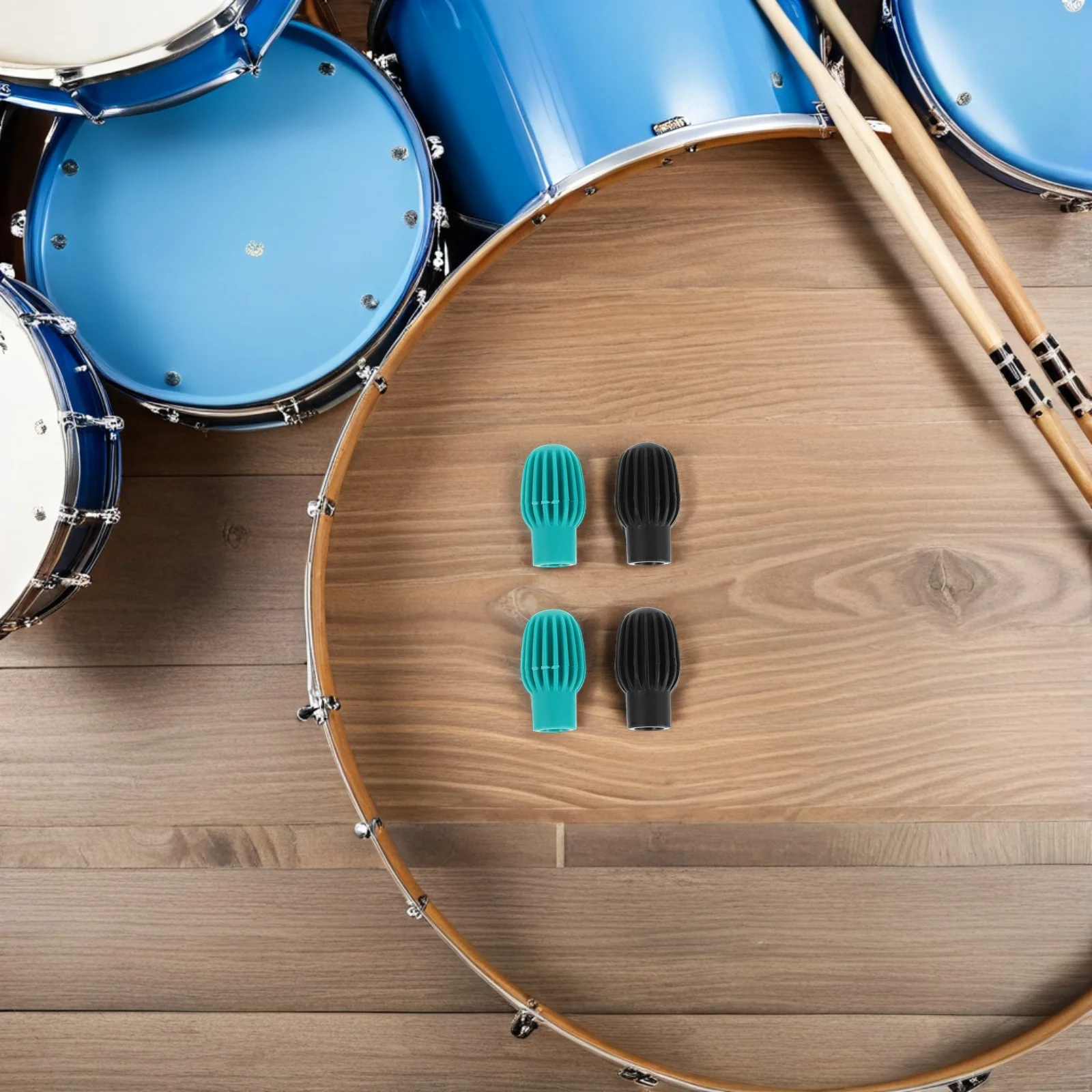 

4Pcs Silicone Drumstick Sound Dampeners Quiet Percussion Practice Tips Noise Reduction Drumstick Sleeve Protectors