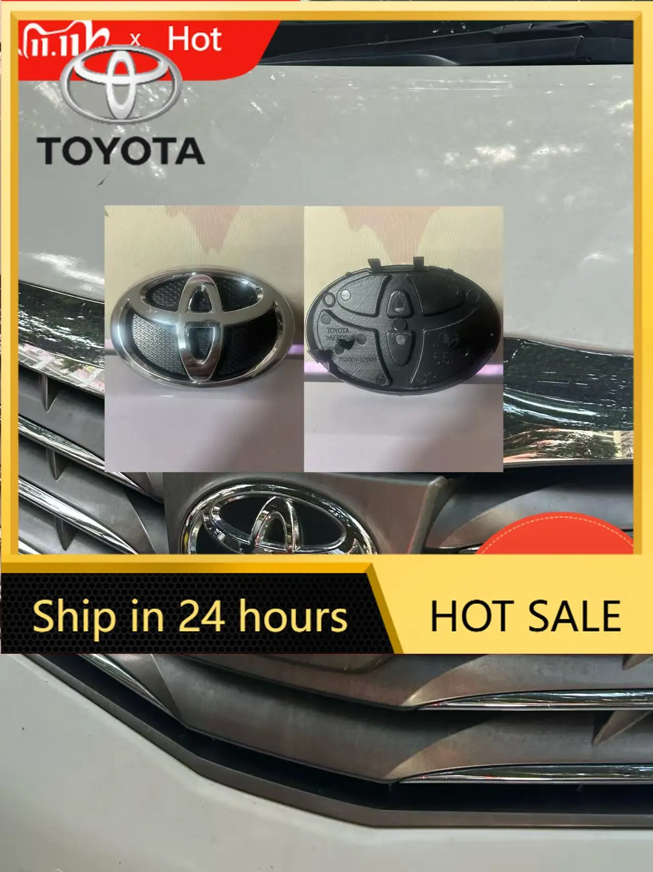 

Car Stickers Fot Toyota 2026 New Direct Replacement Front Grill Emblem for 2006-2011 Toyota Yaris - Perfect Fit, Restores Your C