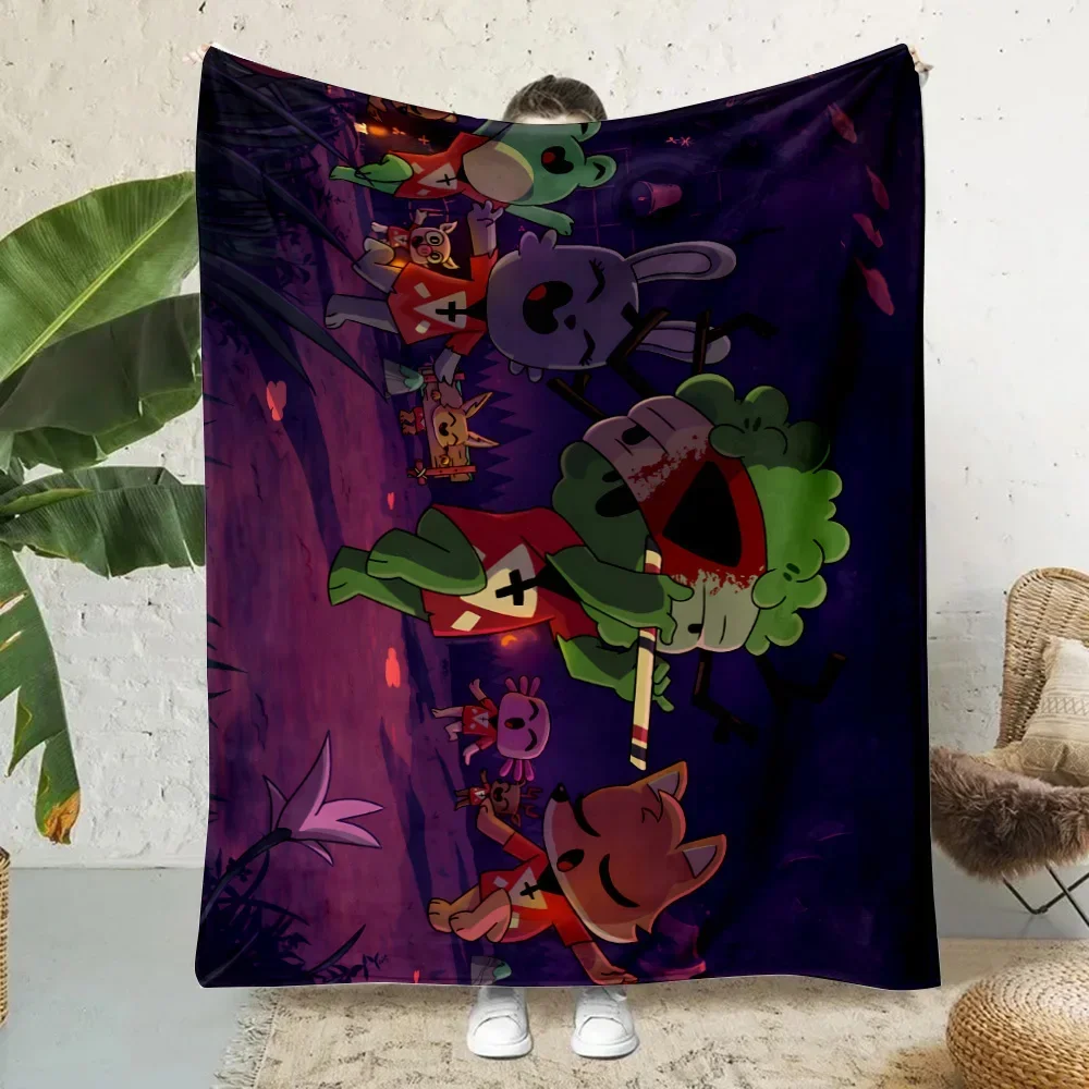 2026 Cartoon Anime Game Cult Of The Lamb Printed Picnic Blankets Warm Blanket Soft And Comfortable Blanket Home Travel Birthday