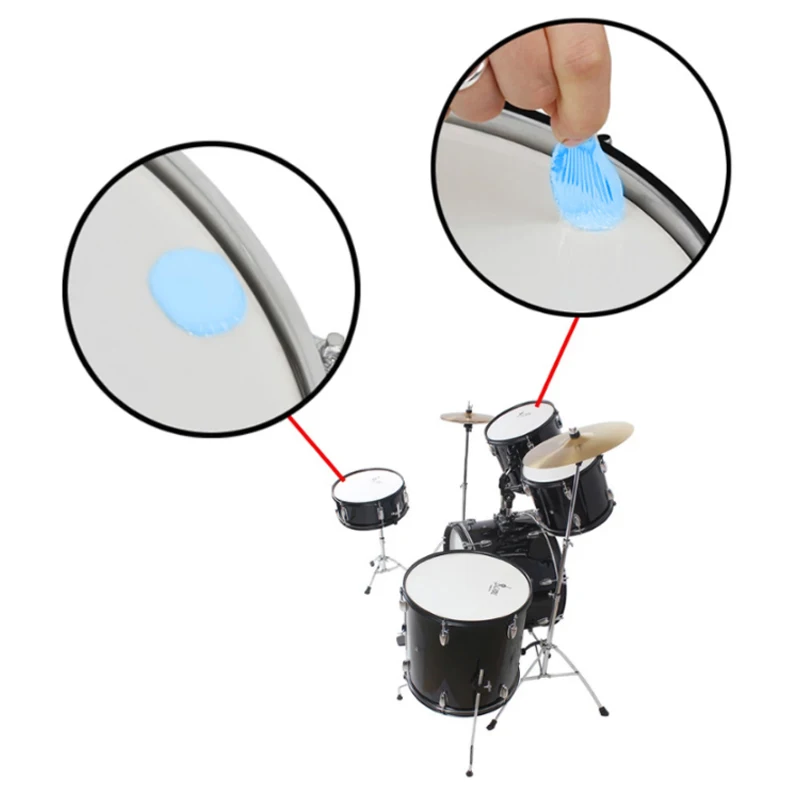 6/12/24pcs Drum Muted Gel Pad Silicone Jazz Snare Drum Muffler Cover Cap for Jazz Snare Electronic Dumb Drum Accessories