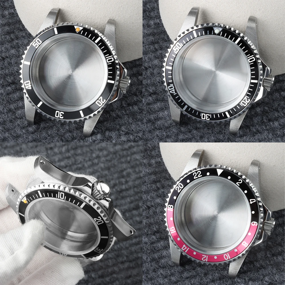 39.5mm Watch Case Vintage Sapphire glass Waterproof Watch Parts For NH35 NH36 Movement 28.5mm Dial Stainless Steel Case Strap