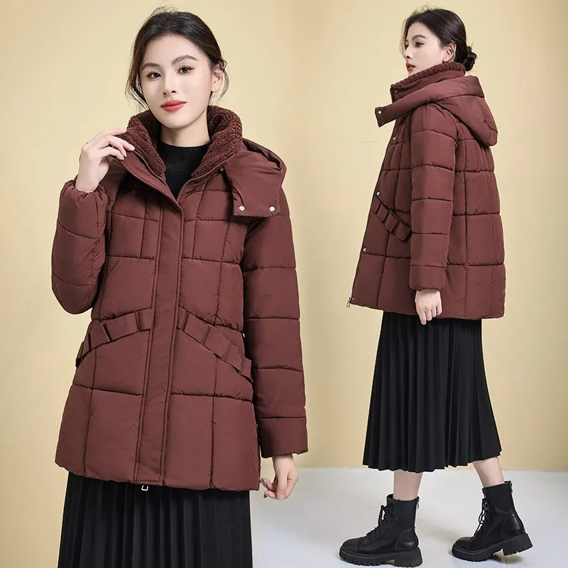 Women's Jacket Stylish and Warm Down Coat for Women Mid-long with Thick Padding Puffer Coats