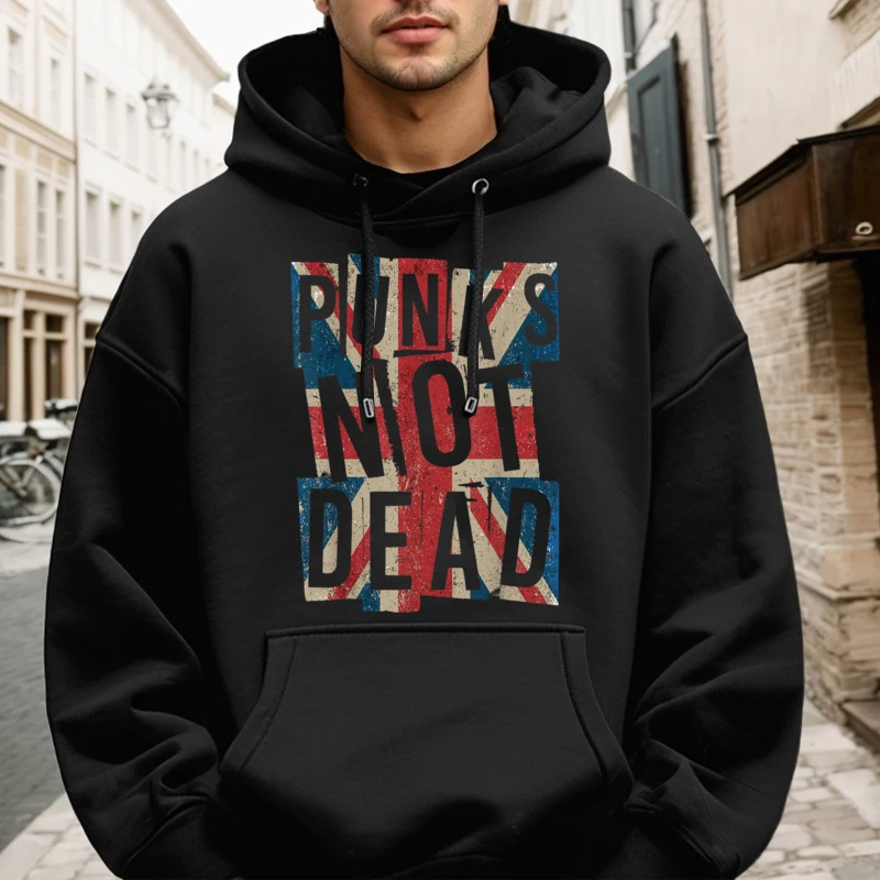 mens hoodie Normal long Sleeve Hoodies Autumn O Neck Woman Hoodies Punks Not Dead Vintage UK Normal Hoodies  hiphop streetwear