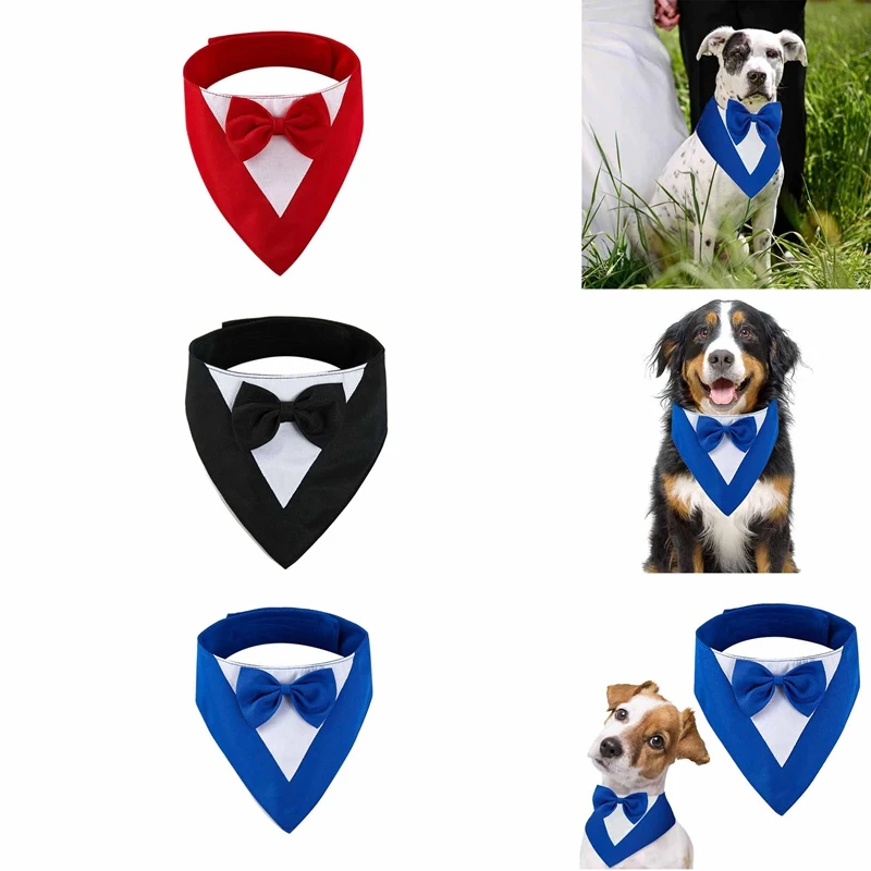 Collier de mariage formel pour chien avec nœud, smoking pour chien, costume d'anniversaire pour chien, fête pour animaux de compagnie, tenue de Saint-Valentin pour chien, cosplay