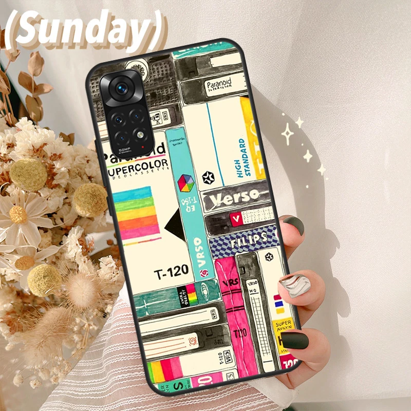 ريترو VHS غطاء الشريط ل Xiaomi Redmi ملاحظة 13 برو 9 10 11 12 14 برو 11S 12S حالة ل Redmi 13C 14C 10C 12C