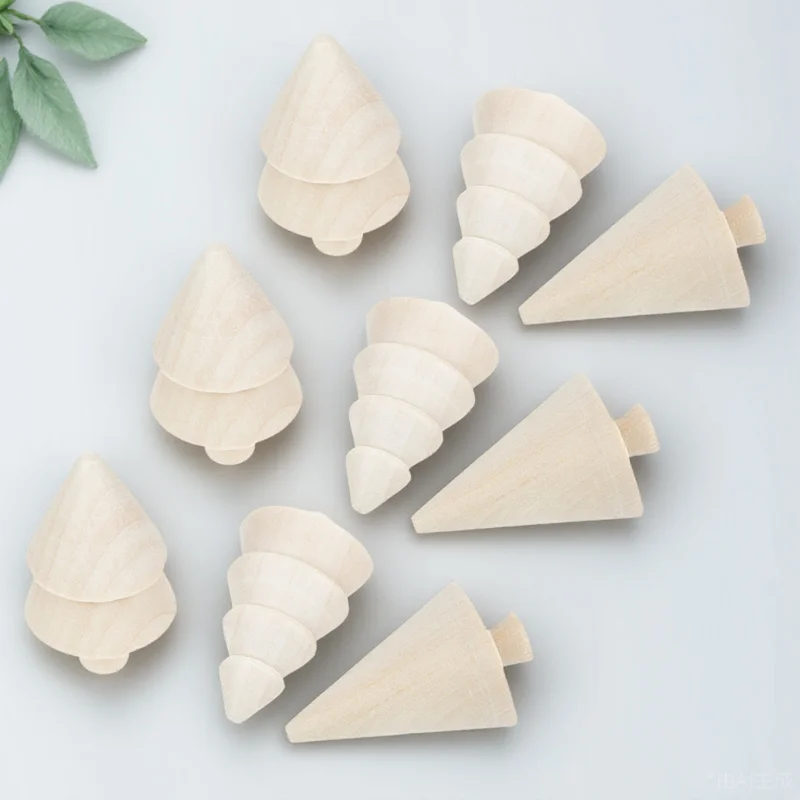 

9Pcs Unfinished Christmas Trees Wood DIY Craft Supplies Creative Handwork Home Decoration Holiday Gift Wood Christmas Trees