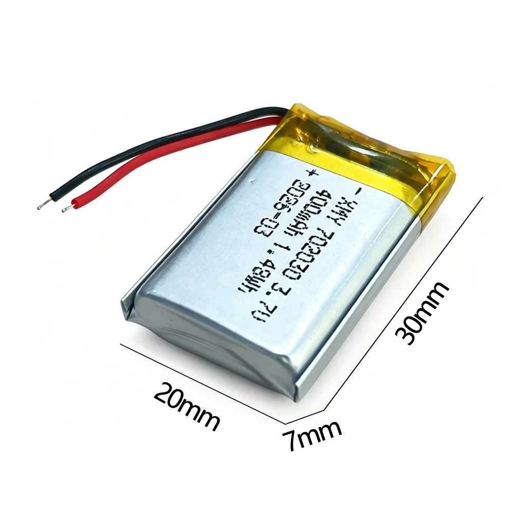 702030 3.7V 400mAh Rechargeable Lithium Polymer Battery for DIY MP3 GPS PSP DVR Remote Control Drone Beauty Instrument Toys