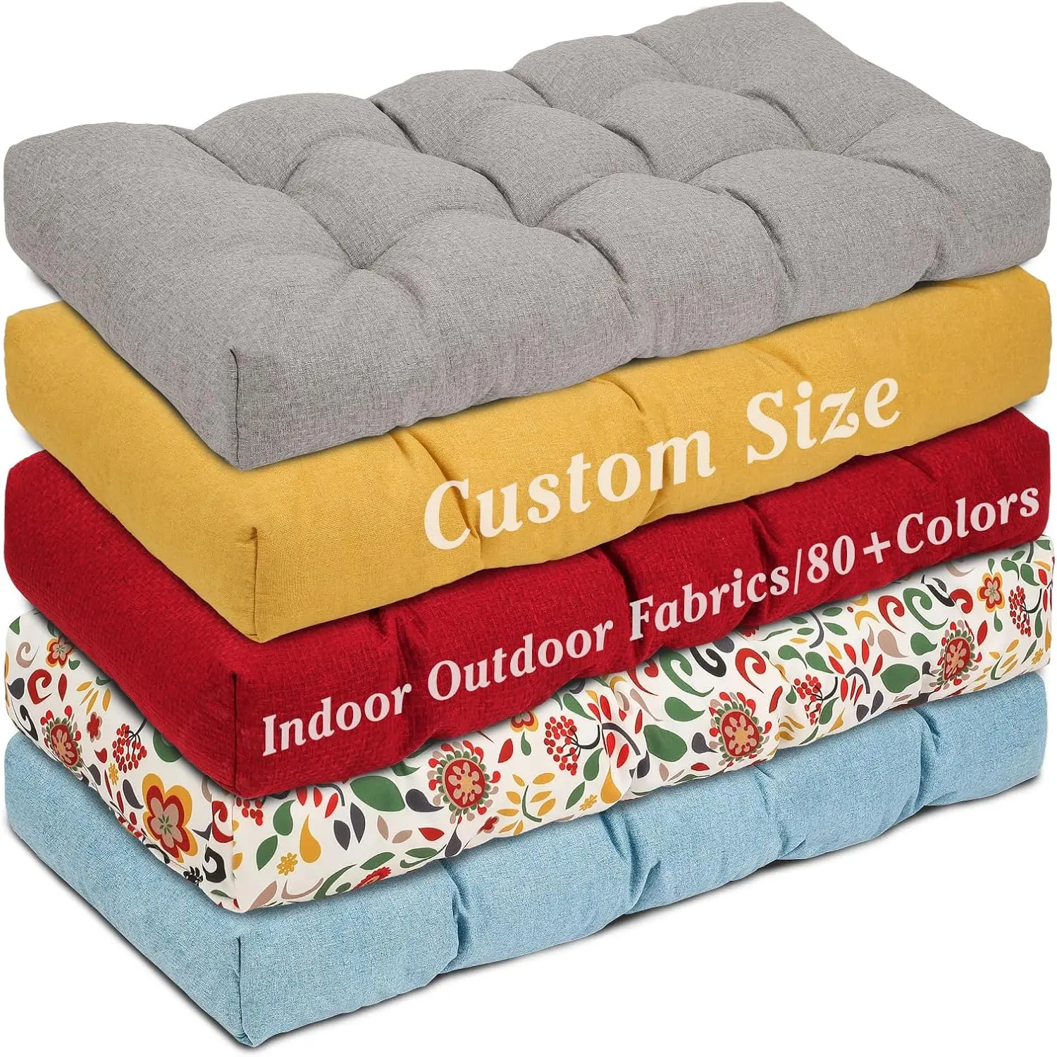 Custom Linen Bench Cushion Bay Window Pads Long Mattress Chair Sofa Seat Pad Decor Indoor/Outdoor Garden Patio Cushions Pillows