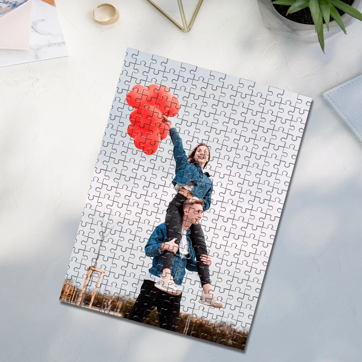 35/300/500/1082pcs Personalized Custom Couple Travel Photo Puzzle Children For Birthdays For Weddings For Fall Autumn Winter
