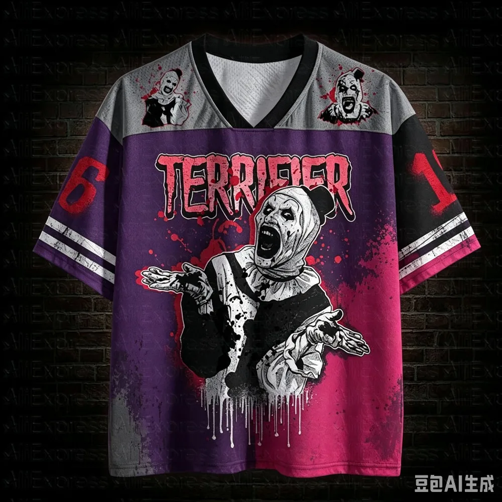 Street Cool Clothing Gothic Horror Style 3DPrint Moisture-Wicking MenWomen VNeck LooseTShirt Streetwear for Parents and Children