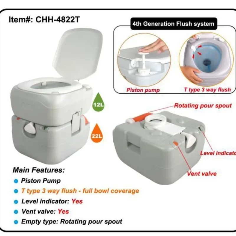 RV toilet removable toilet flush deodorant outdoor home the elderly pregnant women camping portable potty