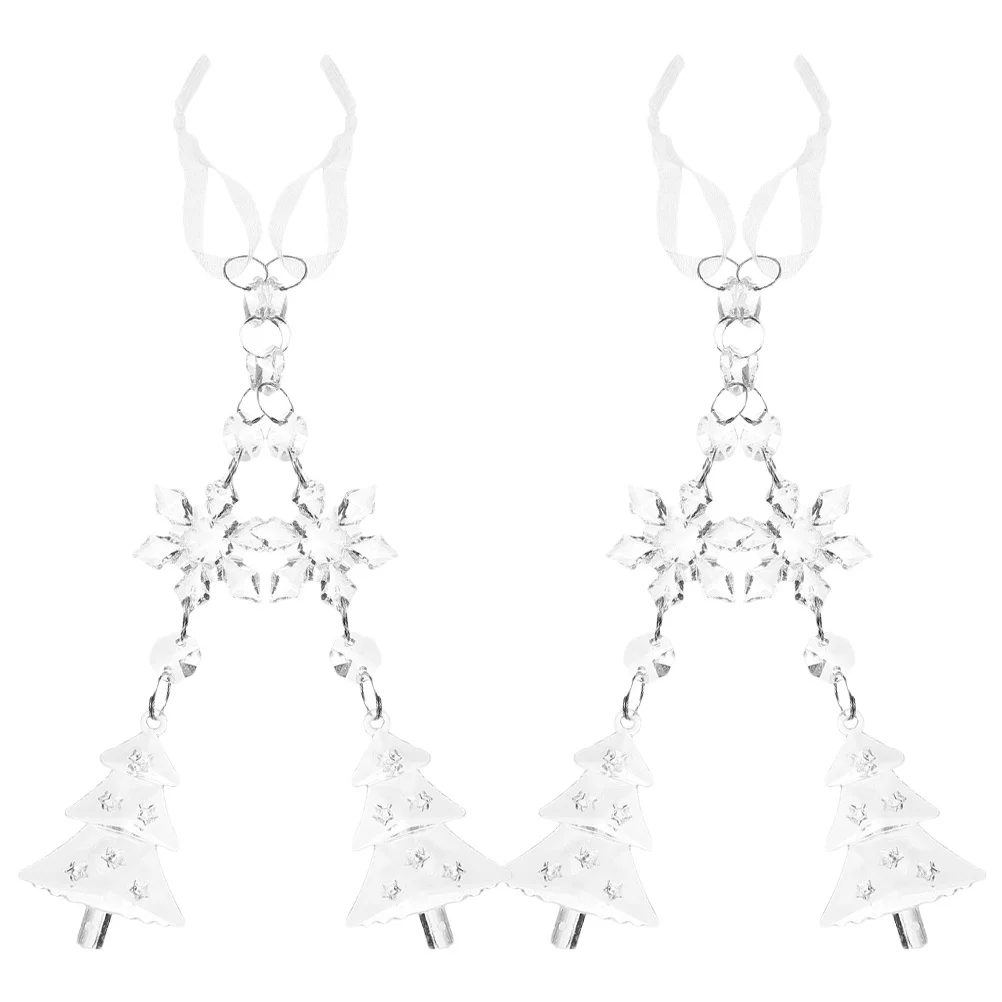 

4Pcs Snowflake Hanging Ornament Acrylic Xmas Tree Decor Christmas Party Decoration Holiday Pendant Christmas Decorations