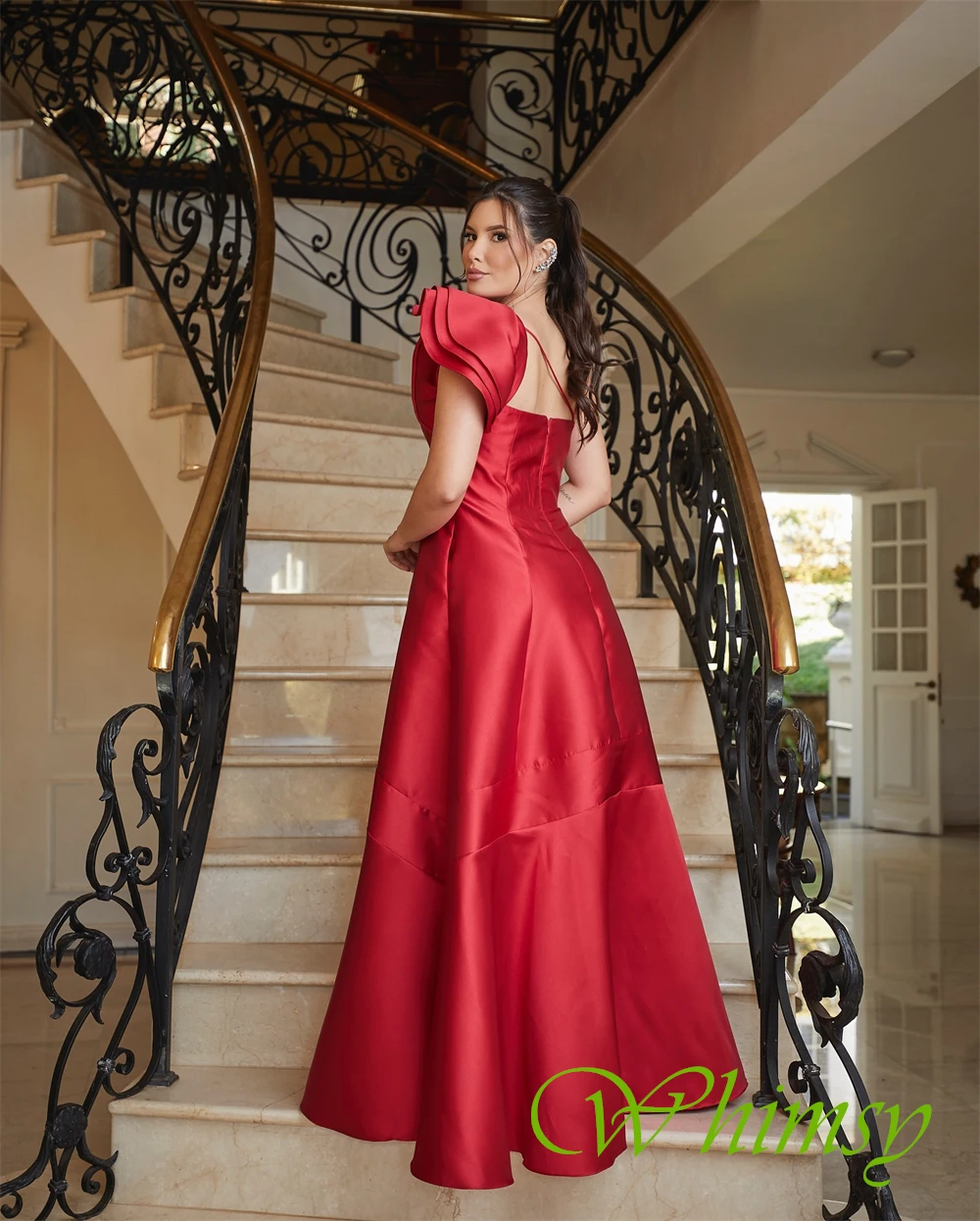 Customized Luxury One Shoulder Sleeveless Evening Dress Elegant Homecoming Dress Temperament Sweep Train Bespoke Occasion Gowns