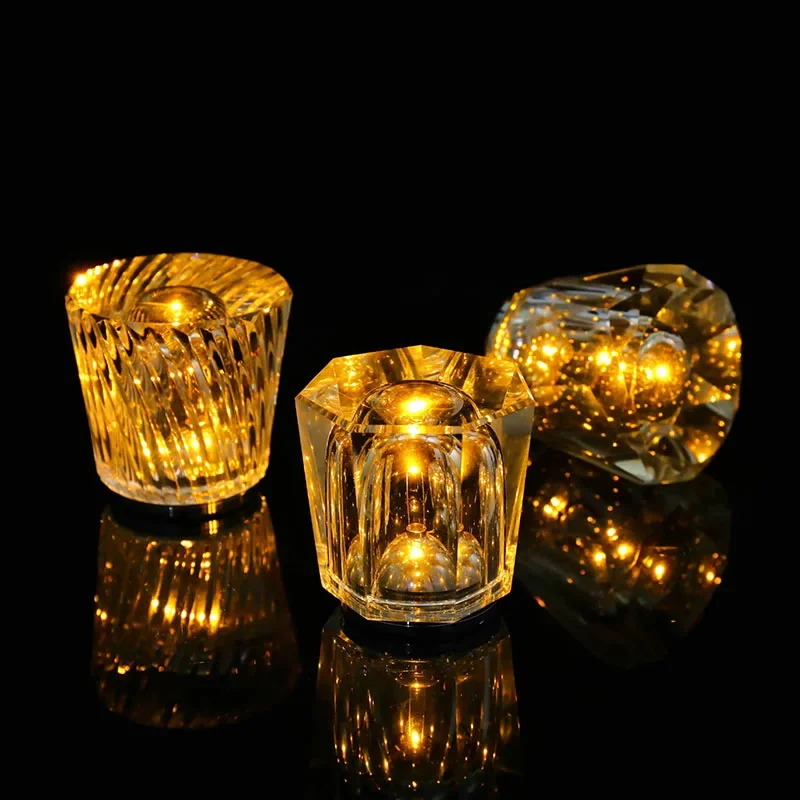 Imagem -05 - Usb Recarregável Led Diamond Crystal Lamp Candeeiros de Mesa para Quarto e Sala de Estar Party Dinner Decor Luzes Criativas Lt048 pc