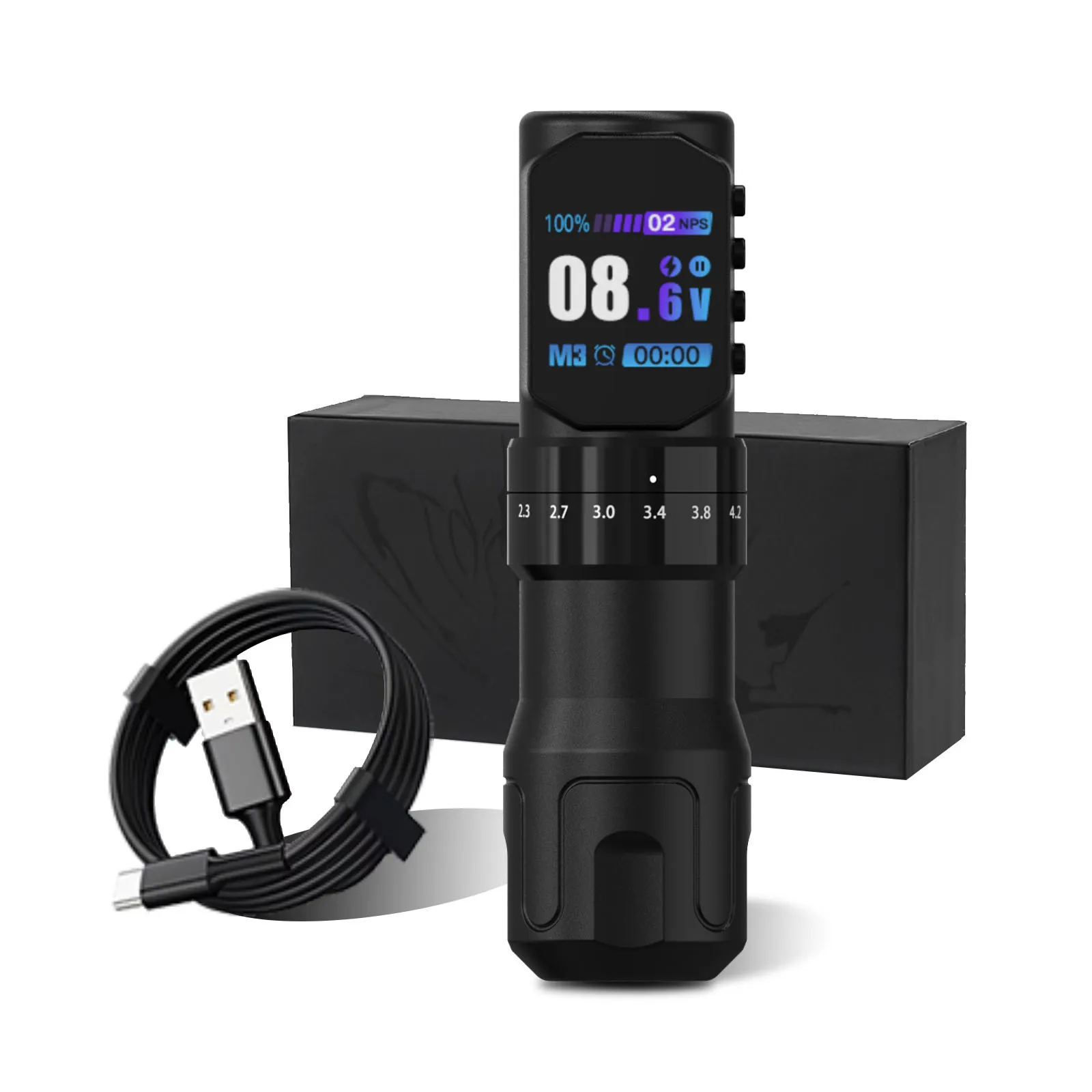 

Audersigt Tattoo machine low noise stroke adjustable 2.3-4.5MM rotary tattoo gun with 2000mAh battery tattoo pen
