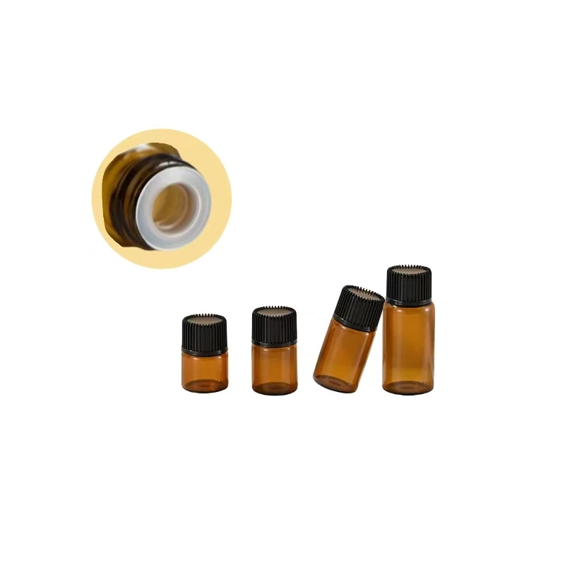 30/50/100pcs 1ml 2ml 3ml 5ml Amber Glass Dropper Bottles for DIY Essential Oil Perfume Refillable Empty Travel Container Sample