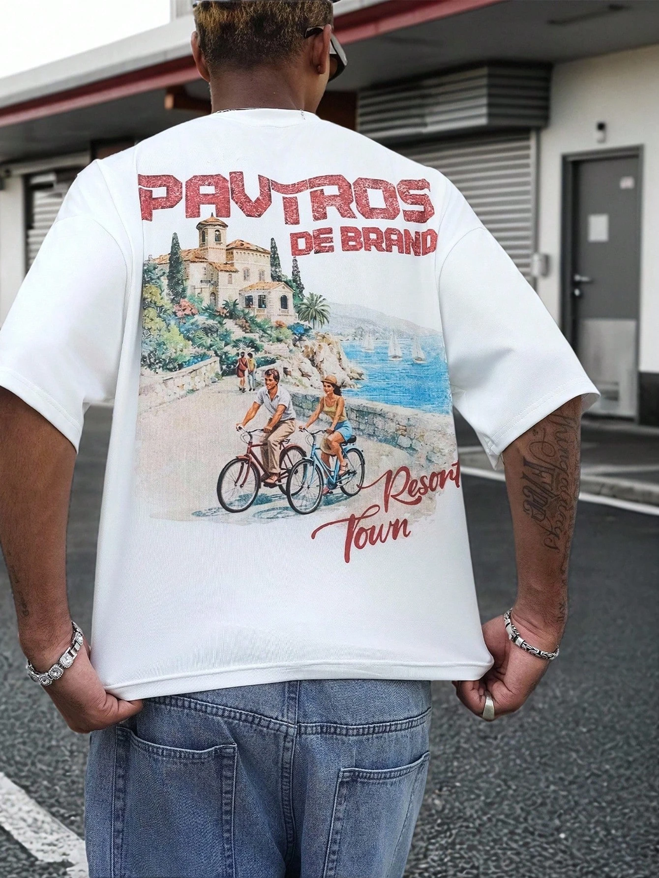 Men's Printed T-shirt with Fashionable Street Style Suitable for Daily Casual Wear, Changing Seasons in Spring and Summer
