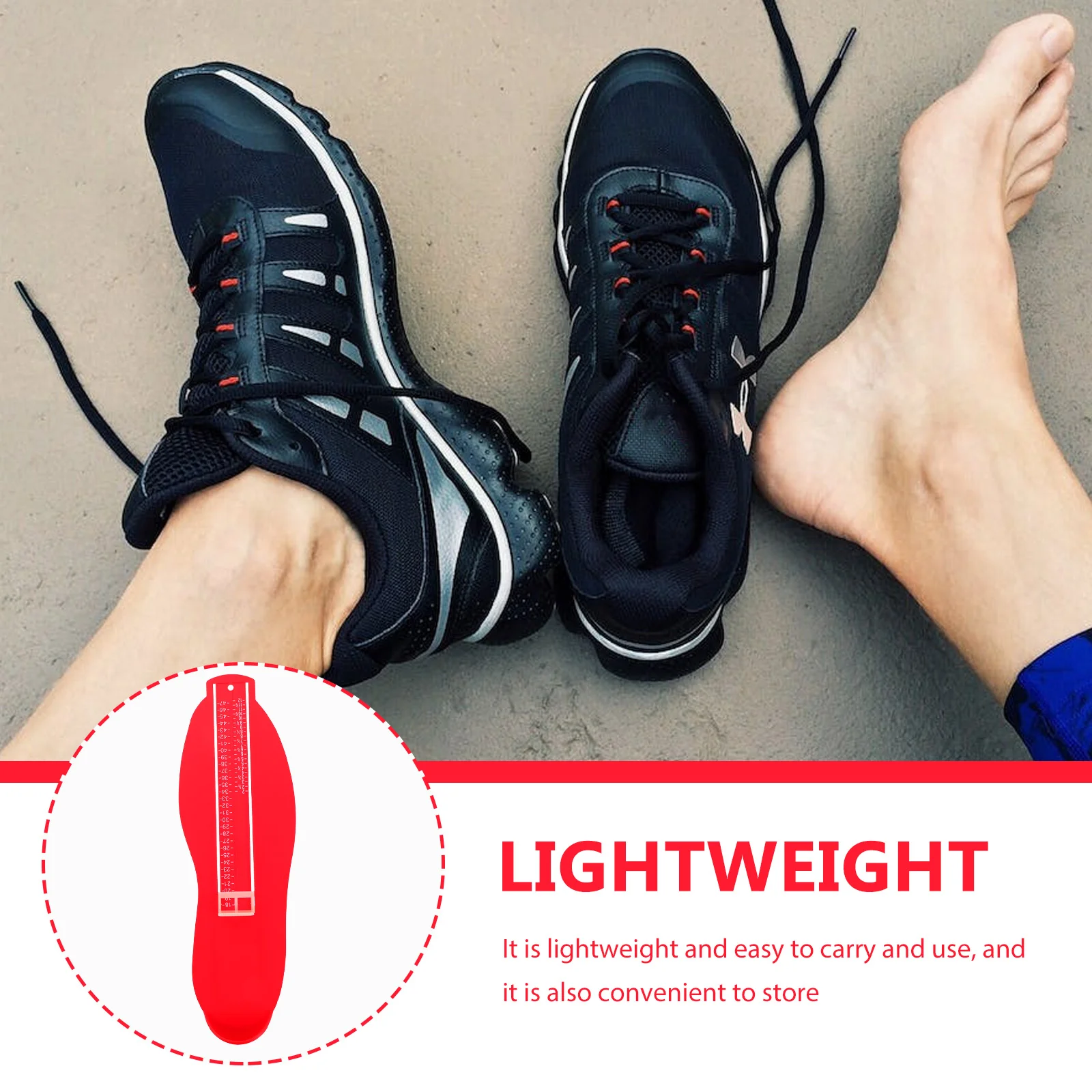 Dispositivo di misurazione del piede Strumento di misurazione delle dimensioni delle scarpe Misuratore dei piedi Righello Calibro in plastica per adolescenti