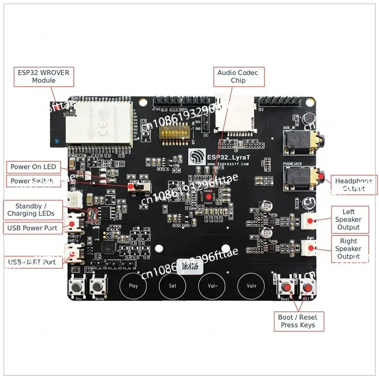 ESP32-LyraT Voice Audio Development Board for Smart Home ESP32-WROVER-B WiFi Module TFT Display Camera