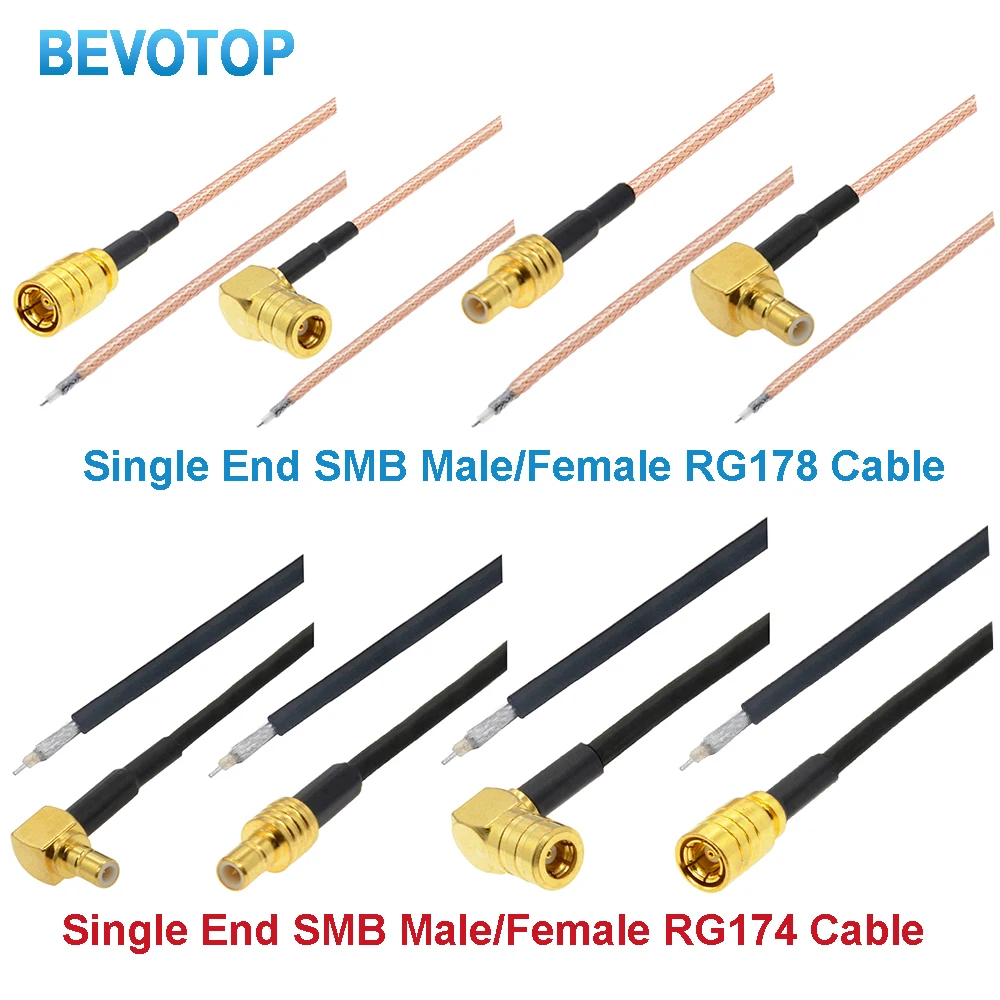 10Pcs/lot Single End SMB Female Jack to PCB Solder Pigtail 50 Ohm RG178/RG174 Cable RF Coaxial Wire Connector Cable