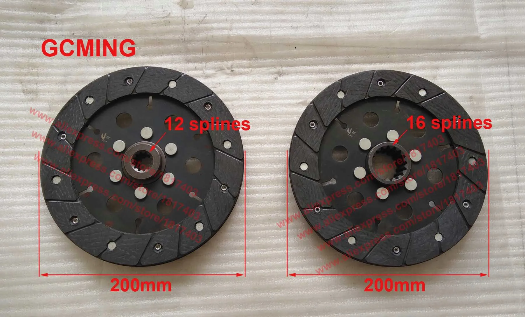 Jinma / Foton 184.21S.014 Main clutch disc + 184.21S.011 PTO clutch disc , JINMA / JM / Foton / FT Tractor parts , 18HP-28HP