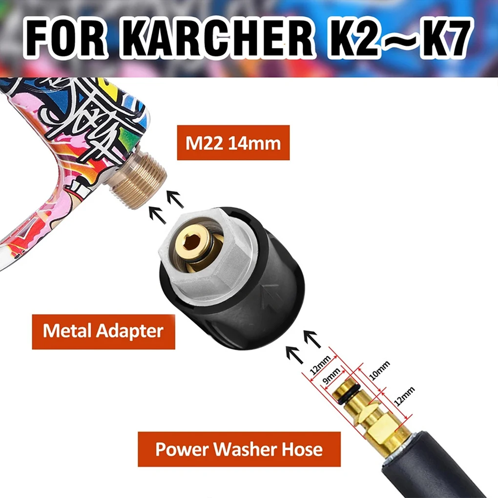 

for Car Cleaning Hose Connector Pressure Washer Water Gun For Karcher Nilfisk Parkside Bosch Quick Connector Nozzles