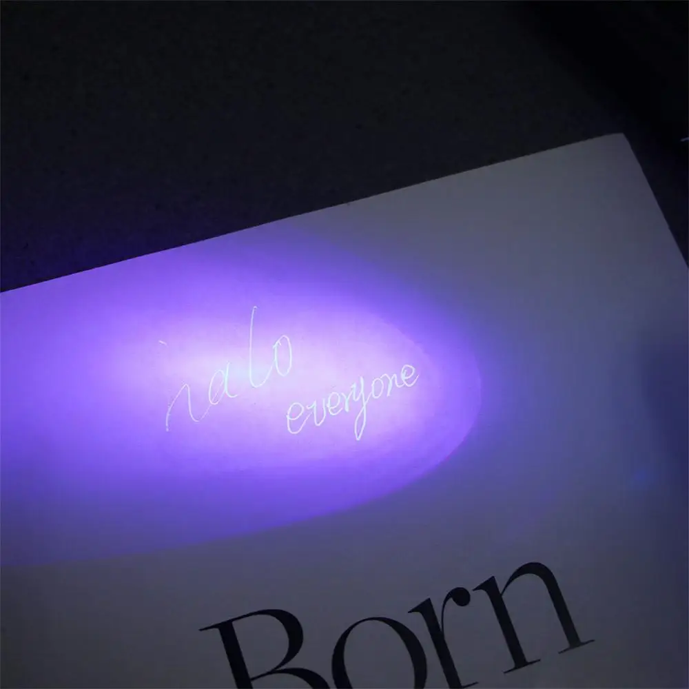 

Creative Novelty Stationery Plastic Material Silver Writing Invisible Ink Pen Magic Secret Pen Ballpoint Pens UV Light Pen
