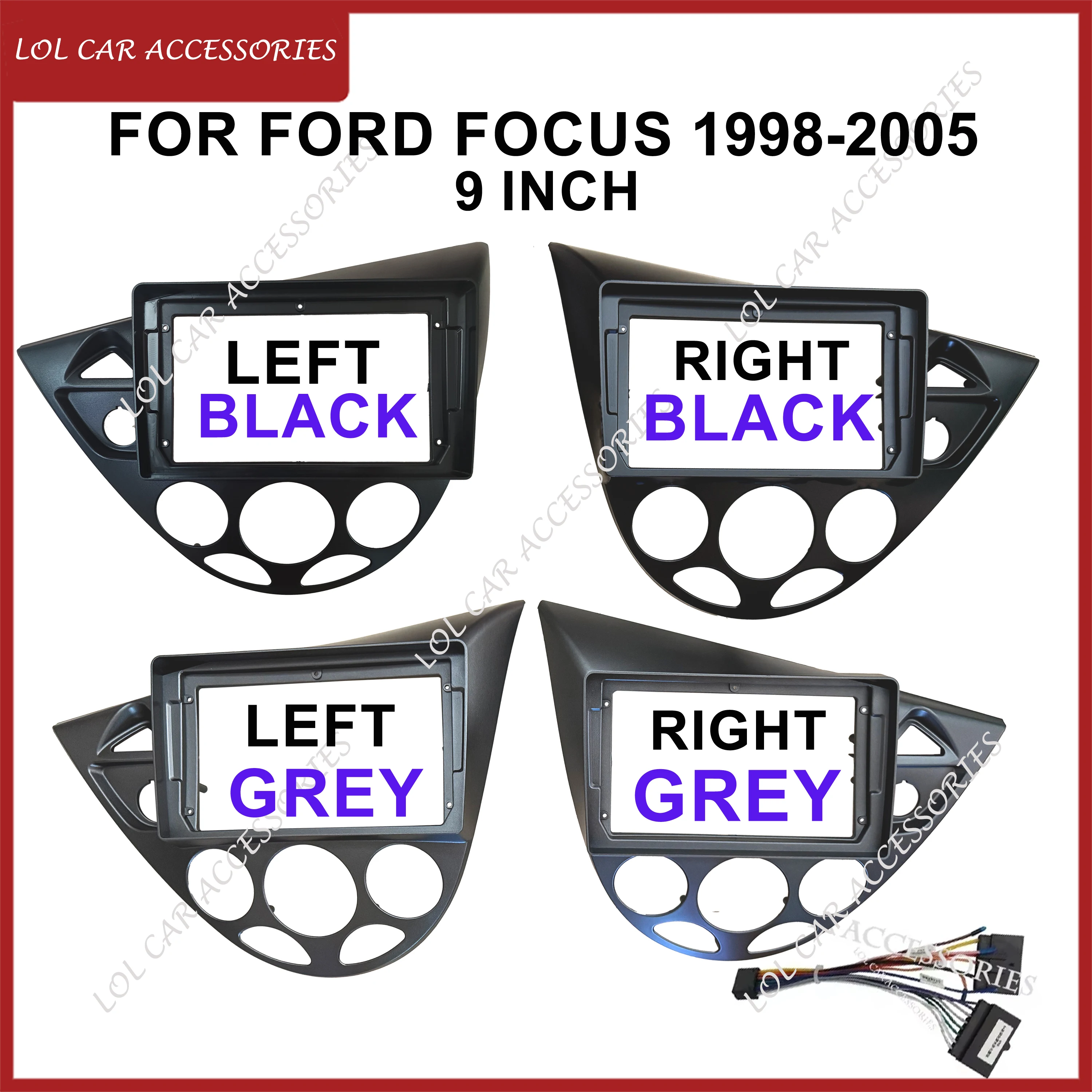 

9 дюймов для Ford Focus 1998-2005, автомобильное радио, стерео, Android, GPS, MP5 плеер, корпус, рамка, 2 Din, головное устройство, панель приборной панели