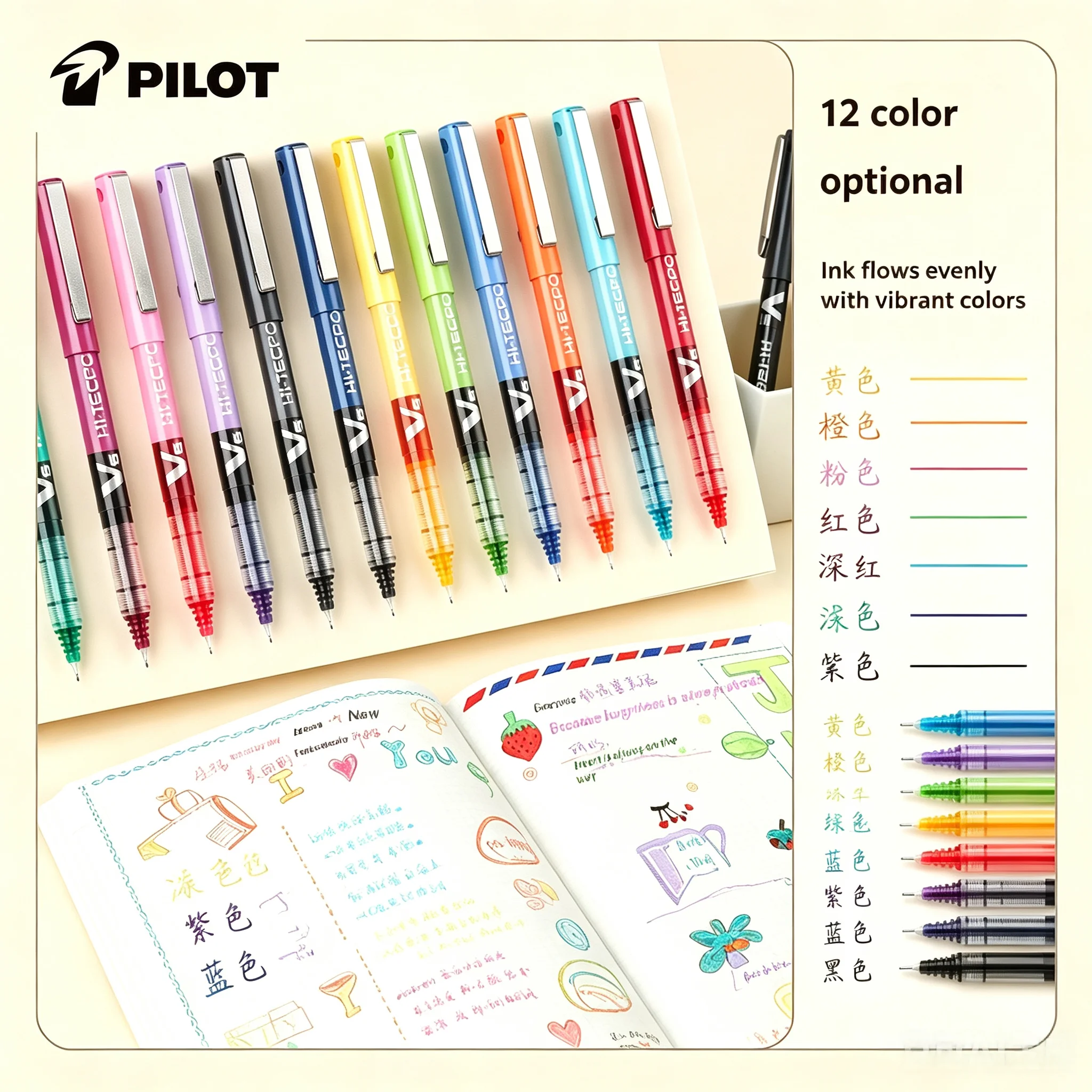 Pilot Pen V5 - ปากกาเจล Pilot BX‑V5 Hi‑Tecpoint หัวเข็ม 0.5