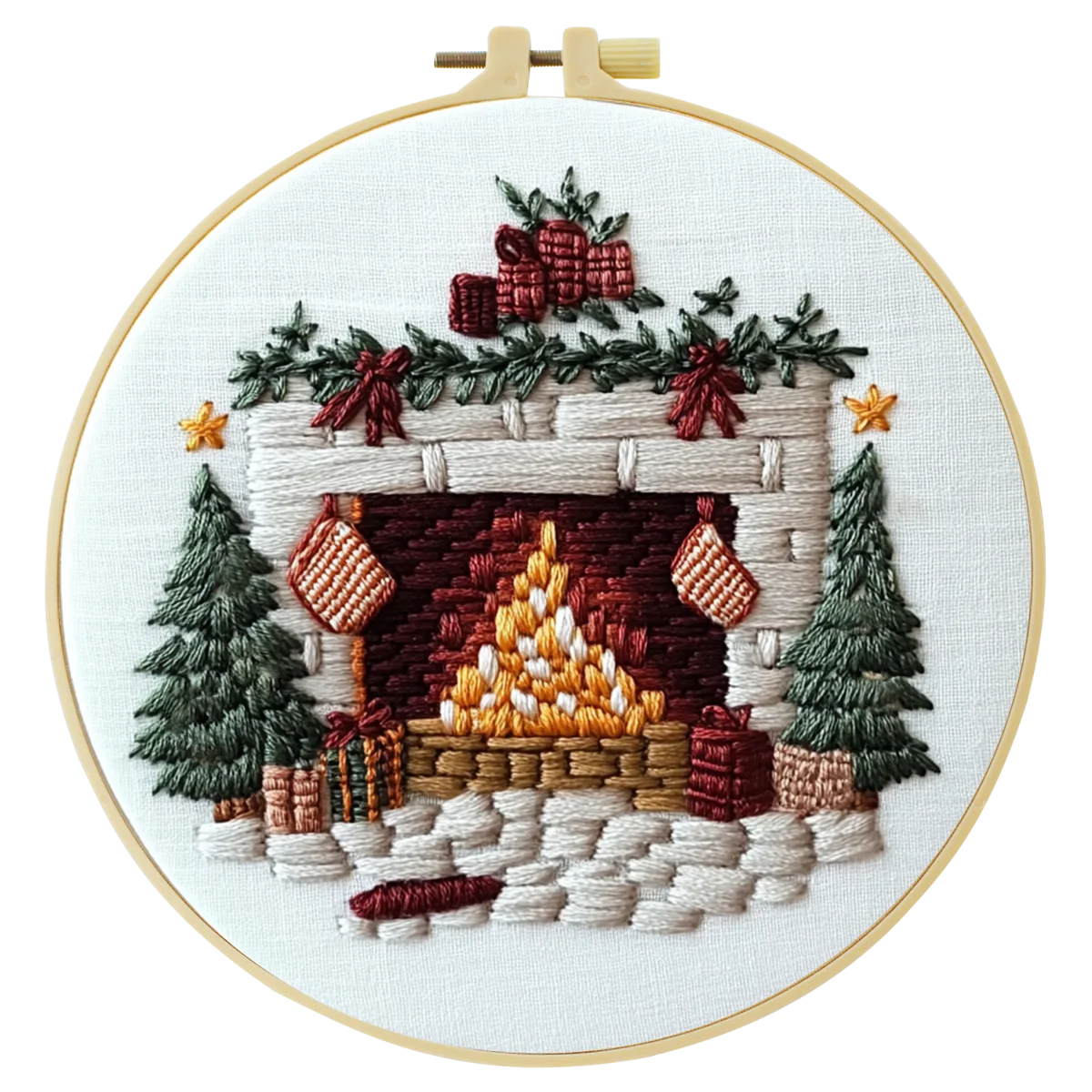 Weihnachtsbaum, 1 Stück 20X20CM/15X15CM 7,87/6,3 Zoll Stickerei-Starter-Kit DIY-Kit Heimdekoration, Stickerei-Kit – Detail 4
