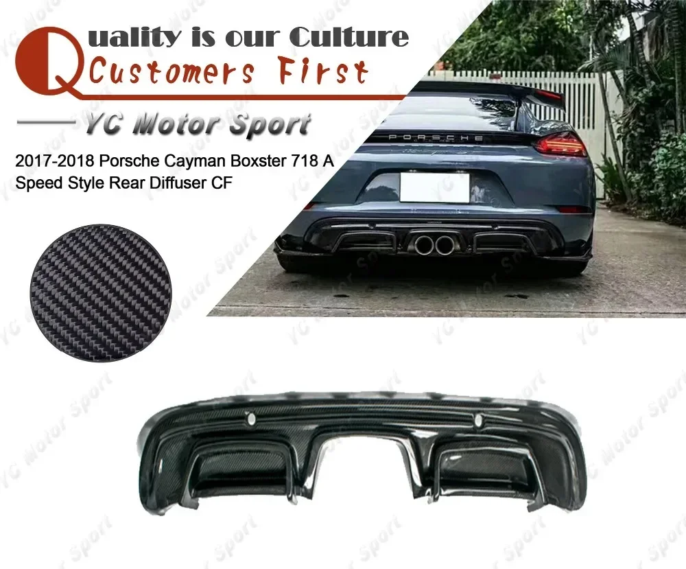 

Car Accessories Carbon Fiber Arma Style Rear Bumper Diffuser Fit For 2017-2018 Cayman Boxster 718 Rear Diffuser Lip