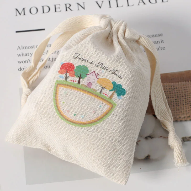 Natural Cotton Jewelry Gift Pouch 5x6cm to 17x24cm 50pcs Perfume Candle Dust Sack Wedding Birthday Party Candy favor bags