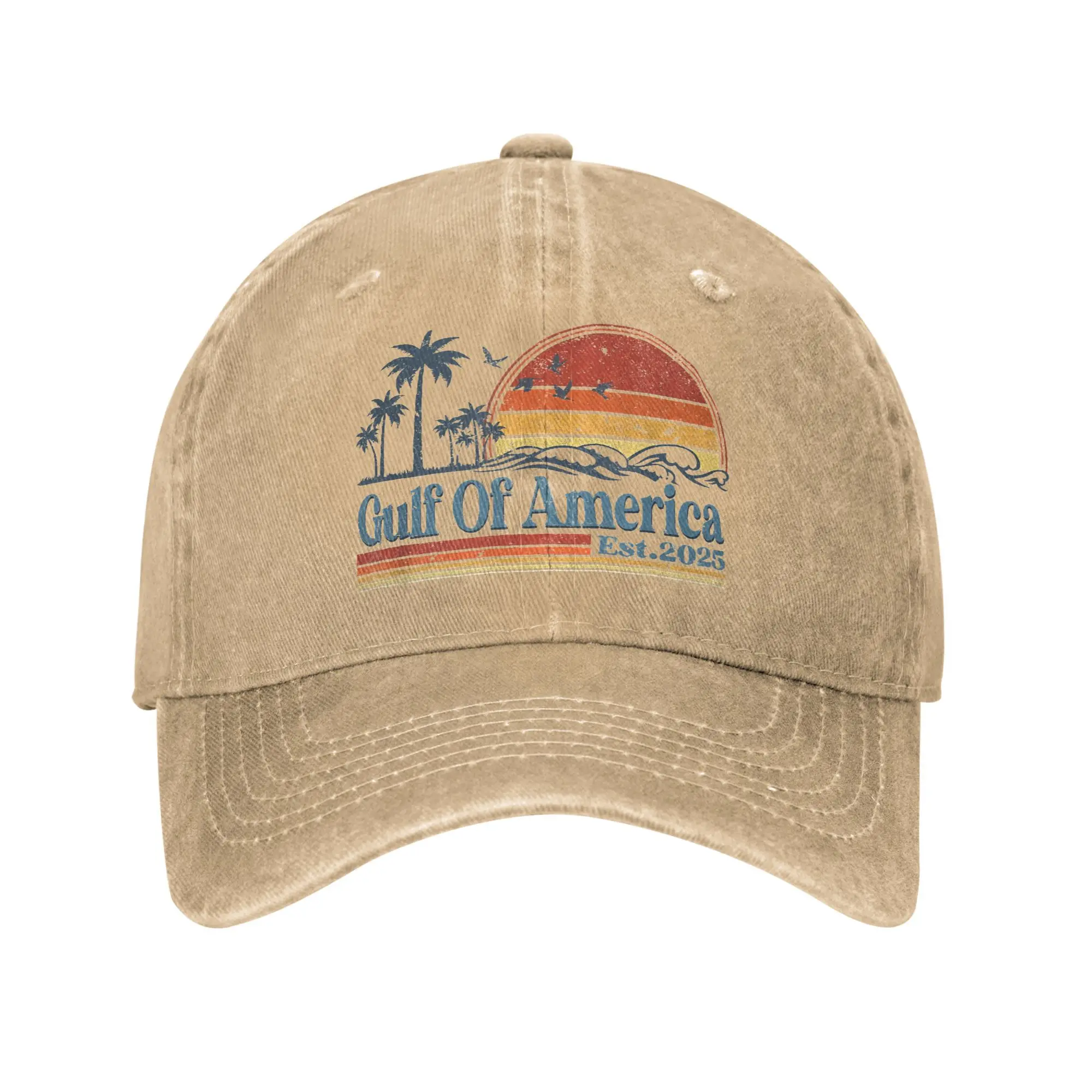 Gulf Of America US Est 2025 Retro Vintage gorras de béisbol de playa gorra Snapback lavada desgastada hombres mujeres al aire libre sombrero ajustable