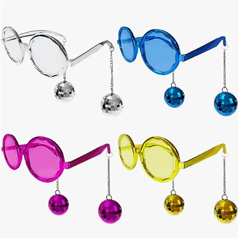 Funny Glasses Retro Disco Ball Bachelorette Party Glasses Photo Props Pendant Girls Happy Bachelorette Hen Party Glasses