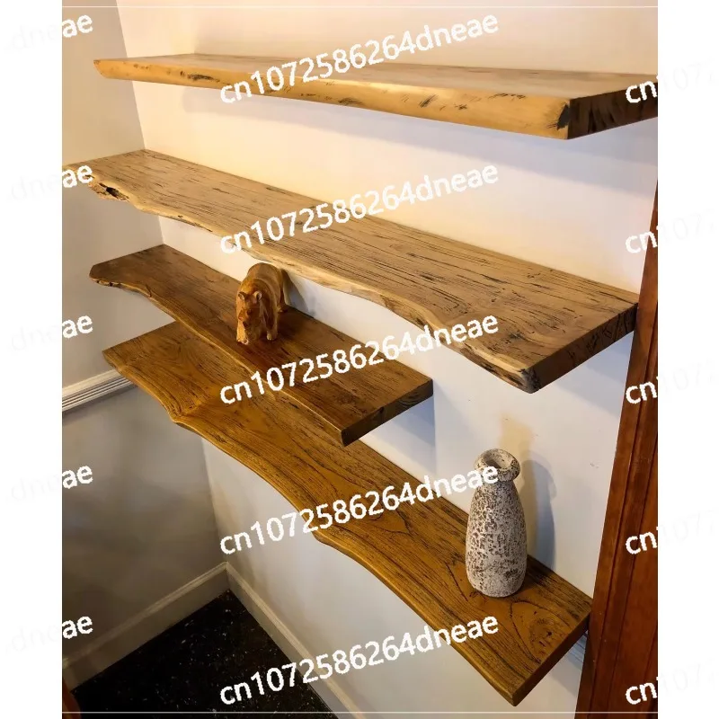 

Rustic Live Edge Solid Wood Floating Shelf with Hardware in Indoor