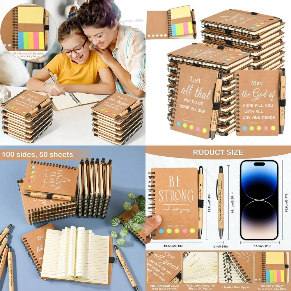 

Массовая упаковка из 60 христианских молитвенных журналов с липкими заметками, компактный размер, идеальные религиозные рождественские подарки для друзей и семьи