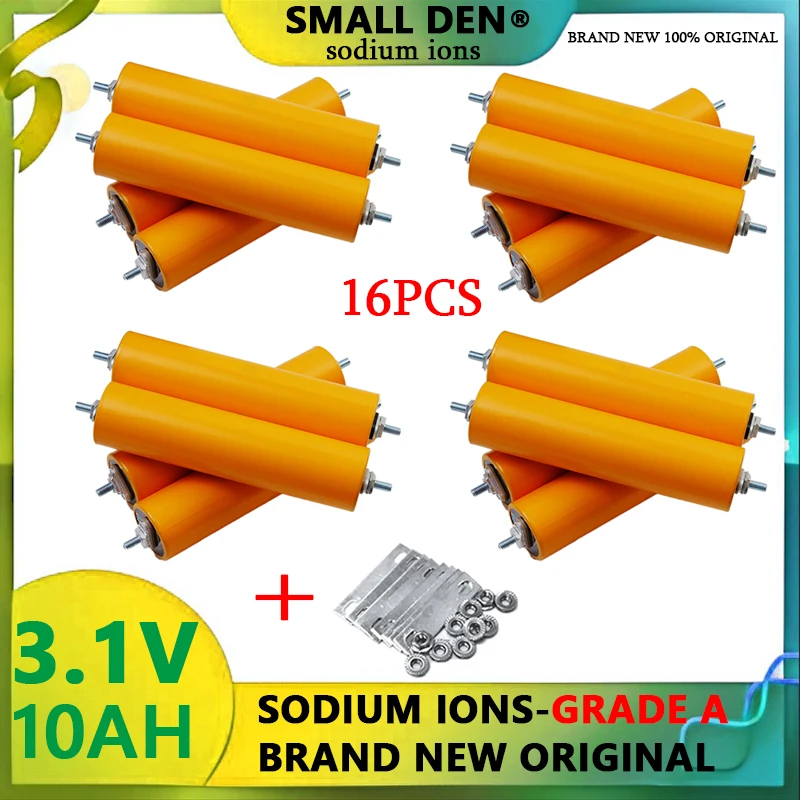 16pcs 3.1V 10Ah Sodium-Ion battery 20c Discharge Cell for 4S 12V 24V Motorcycle Car motor batteries modification Inverter