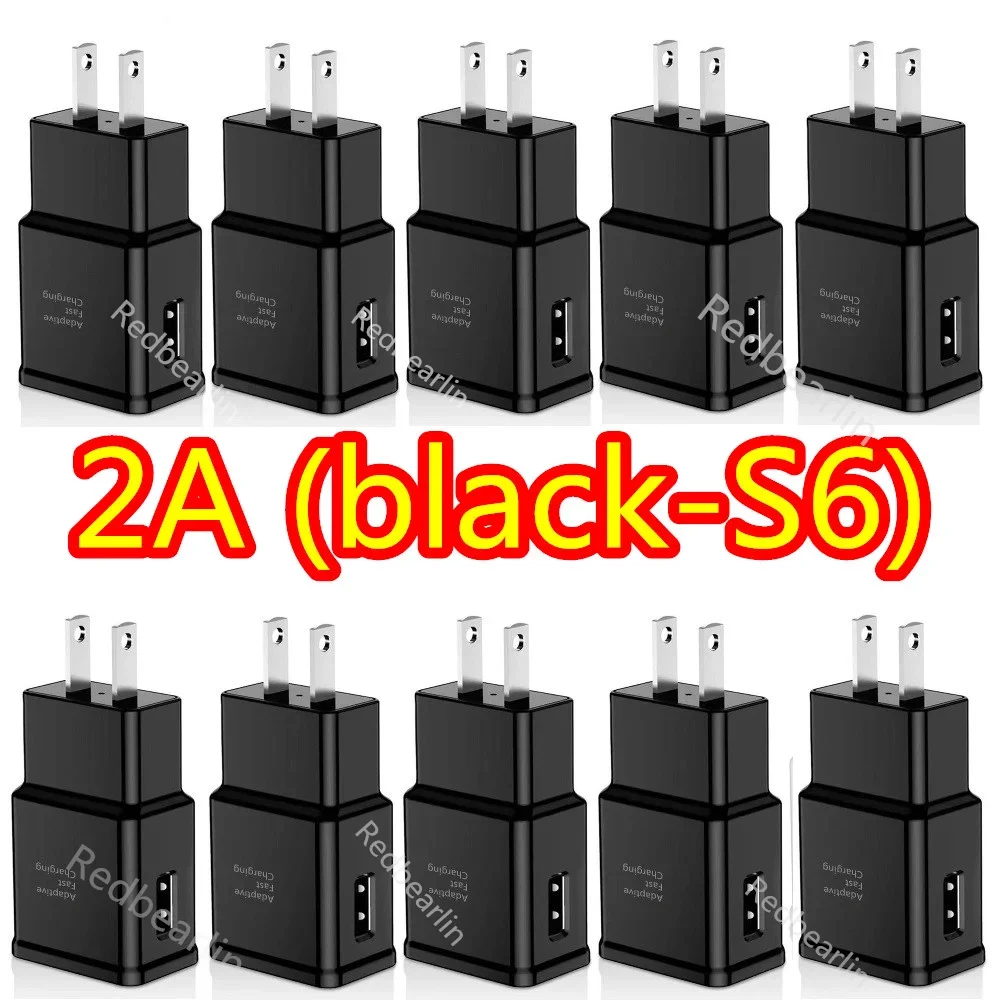 10/20Pcs 5V 2A Eu US AC Home Travel Wall Charger Portable USB Power Adapters For IPhone 14 15 Samsung S8 S10 S20 S23 htc lg