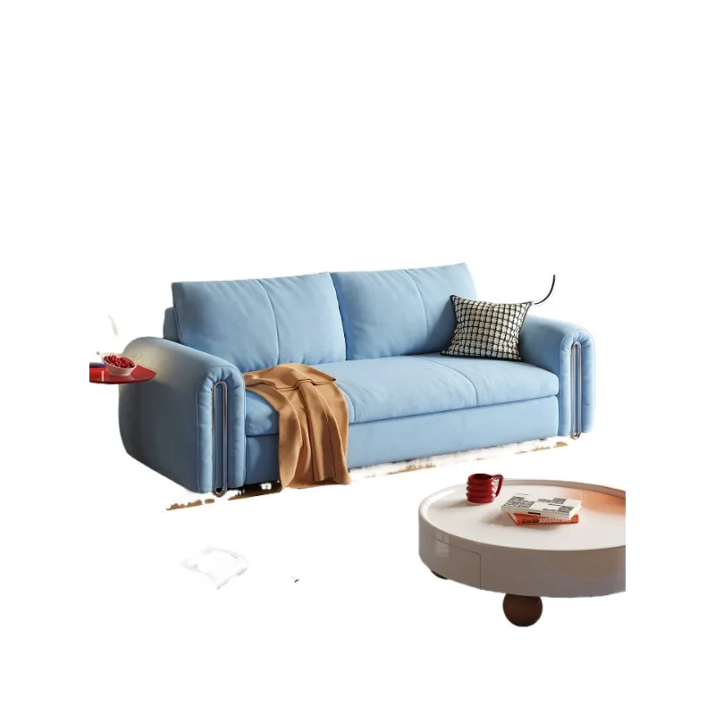 

Sofa bed Bauhaus small apartment living room all-in-one telescopic sofa blue new