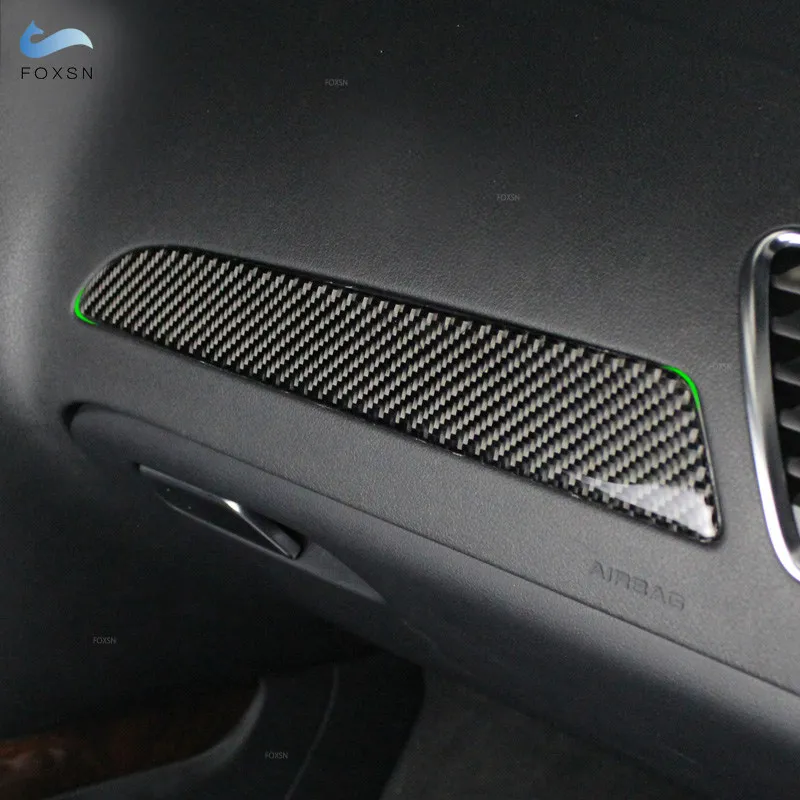 For Audi A4 B8 2009 2010 2011 2012 2013 2014 2015 2016 Carbon Fiber Passenger Side Dashboard Decor Cover Strip Trim