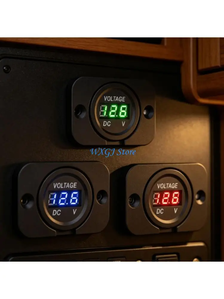 37JE Universal 12V 24V Automotive Tester Battery Monitor with LED Digital Display Voltmeter For Car Truck